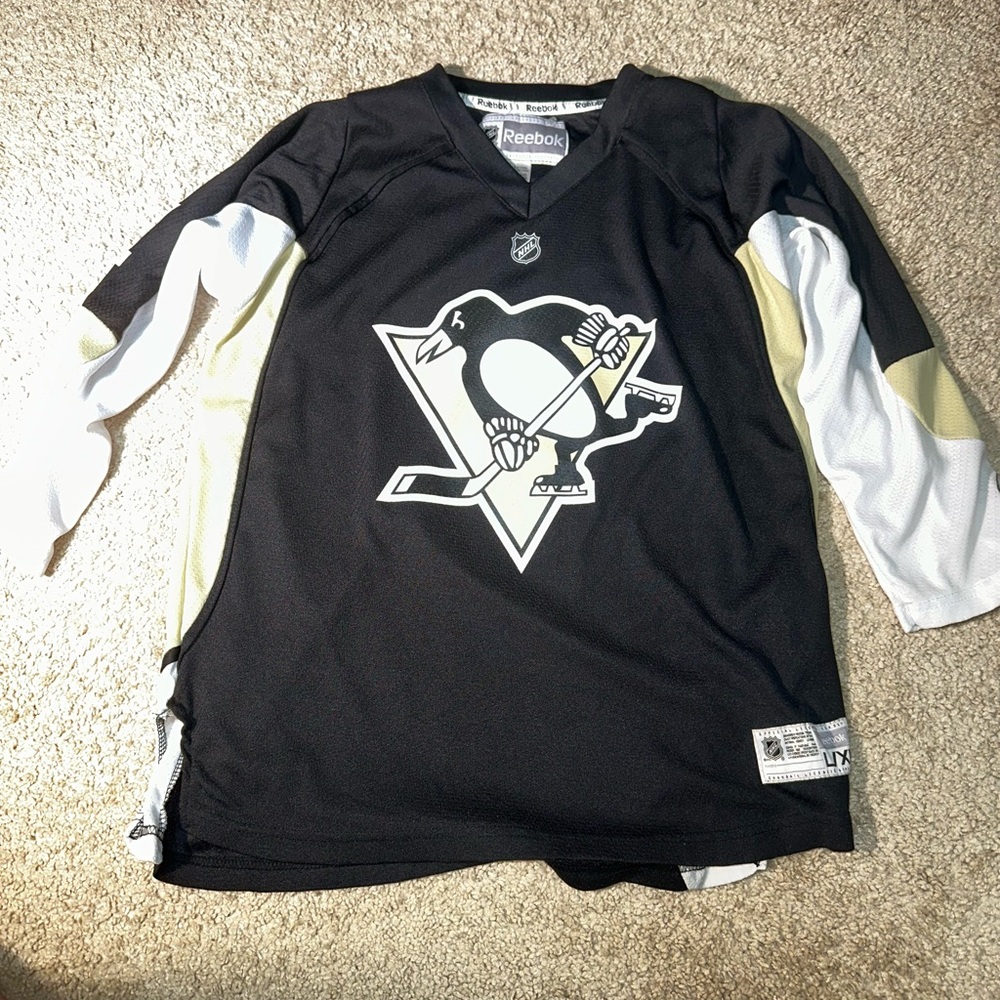 Reebok Kids Black Hockey Jersey penguins